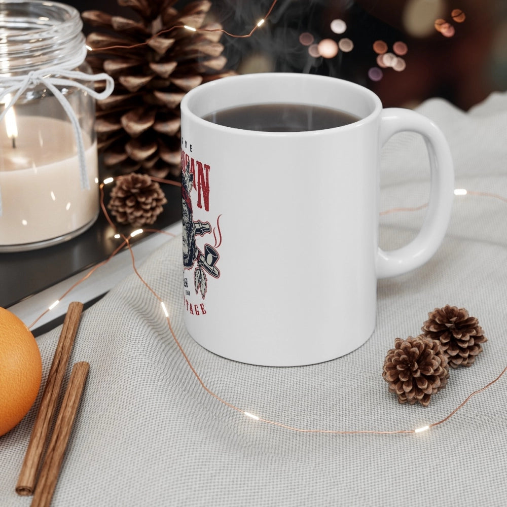 Ceramic Gorila Desing Printed Coffee Mug (Color: White, Capacity:330ml)