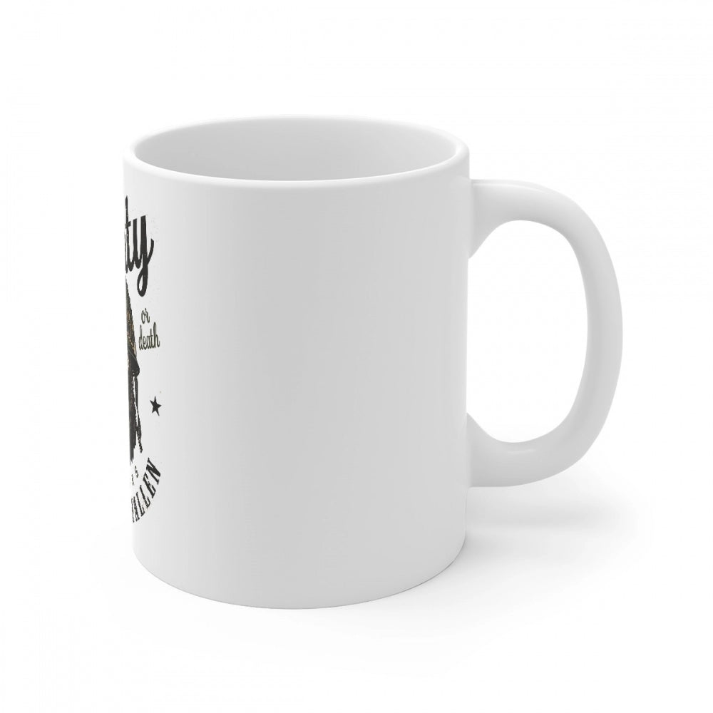 Ceramic Gorila Desing Printed Coffee Mug (Color: White, Capacity:330ml)