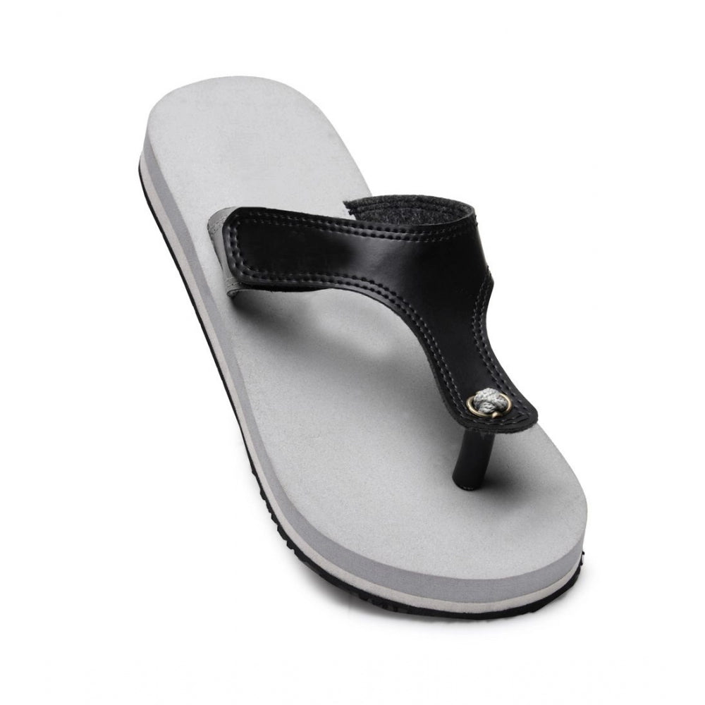 Unisex Rubber Lightweight T-Style Slippers (Grey)