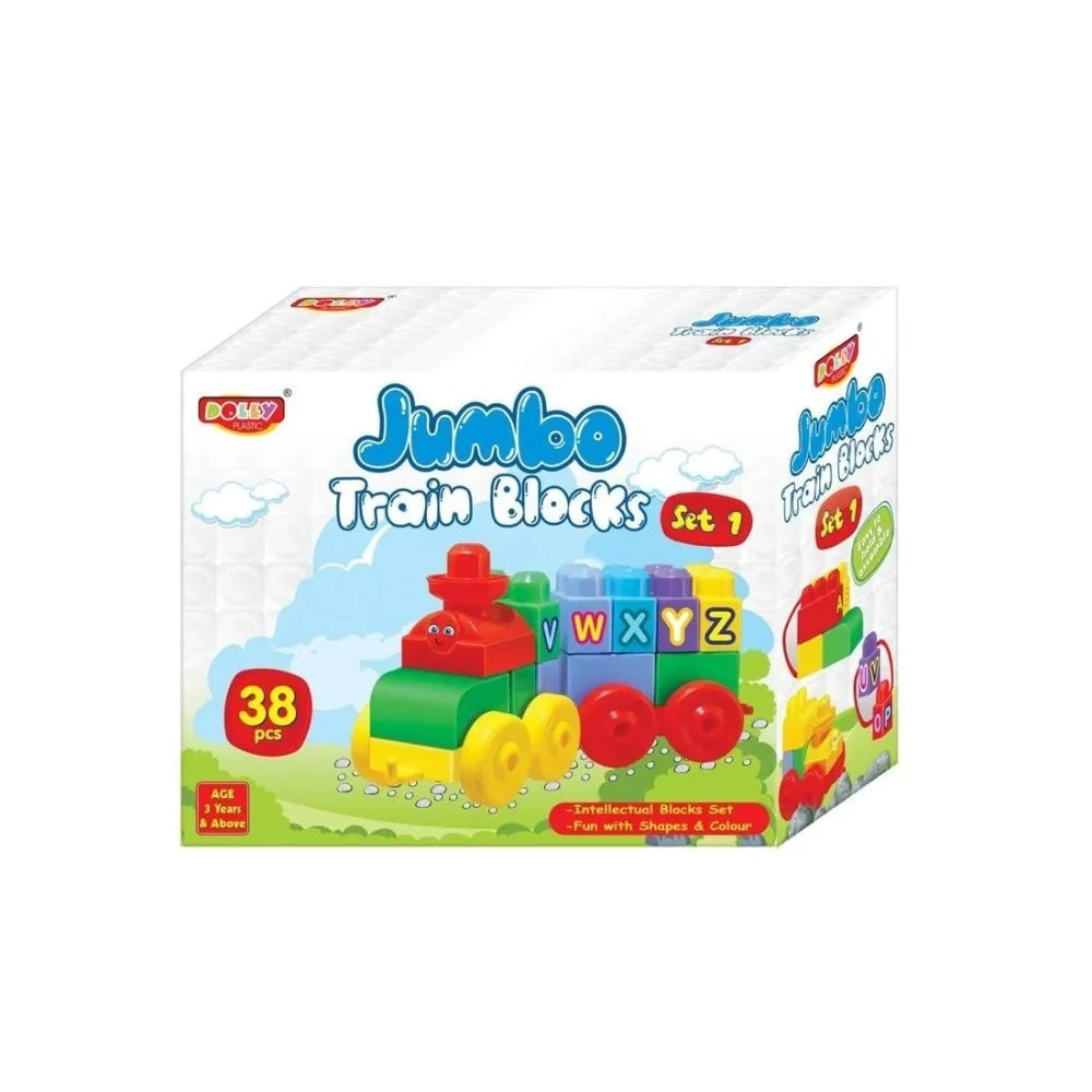 38_Pcs Set Jumbo Train Blocks | ?Plastic | Educational Toys | 3+ Years