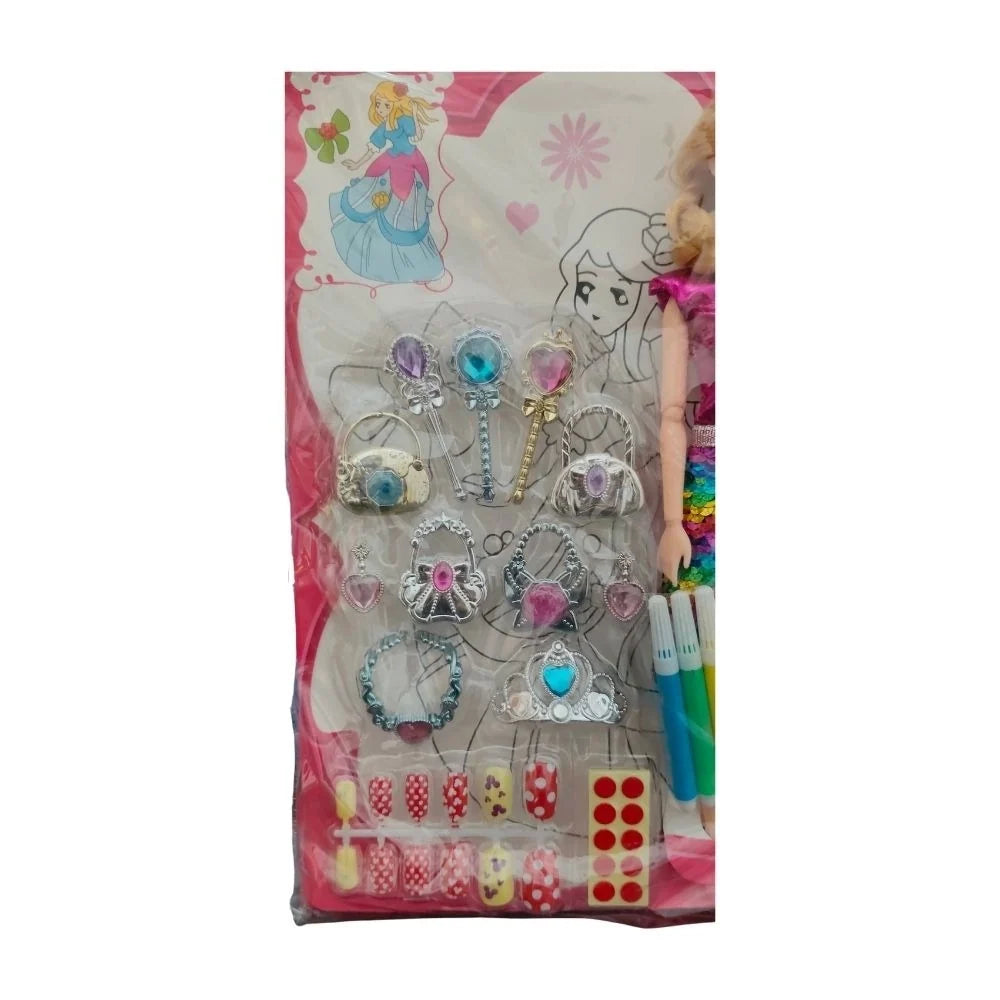 Barbie Doll With Jewellery Set | Rubber | Toys| 1+ Years