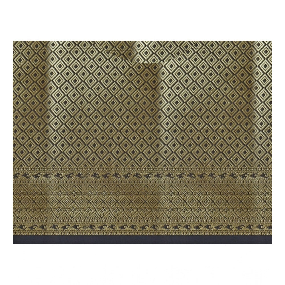 Women's Jacquard Woven Saree With Unstitched Blouse 5.5Mtr (Red)
