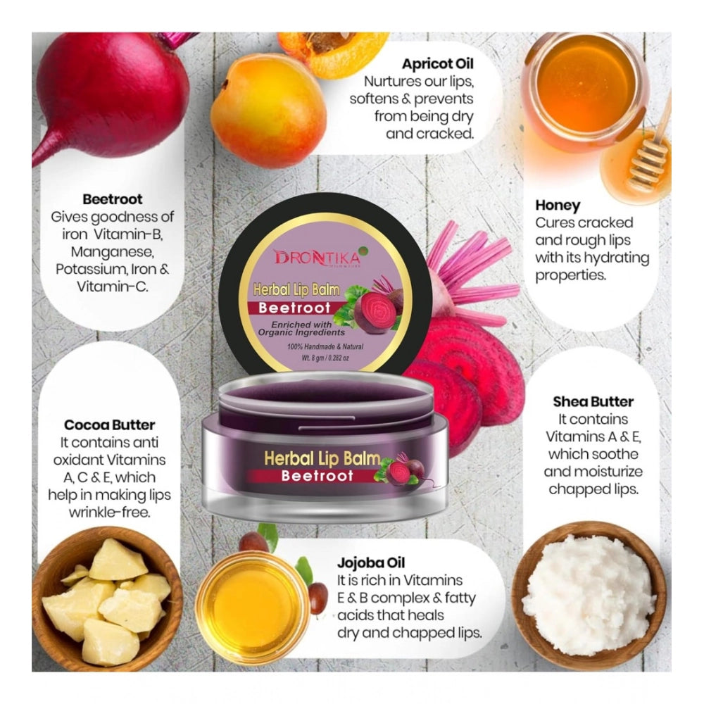 Unisex Herbal Dark And Chapped Lips Beetroot Lip Balm Pack Of 2 (20gm)