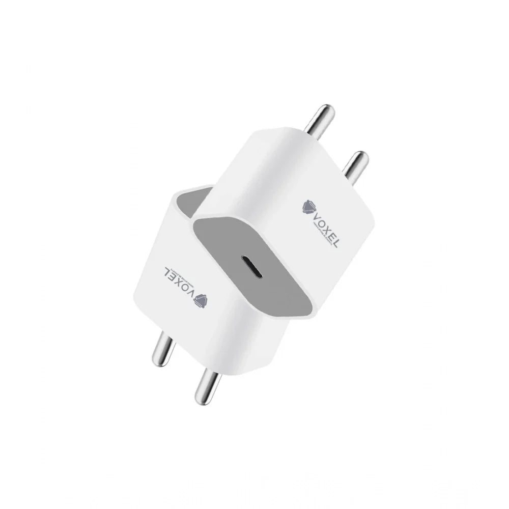VOXEL 20 Watt ' C ' Port PD Charger AB Plastic (White)