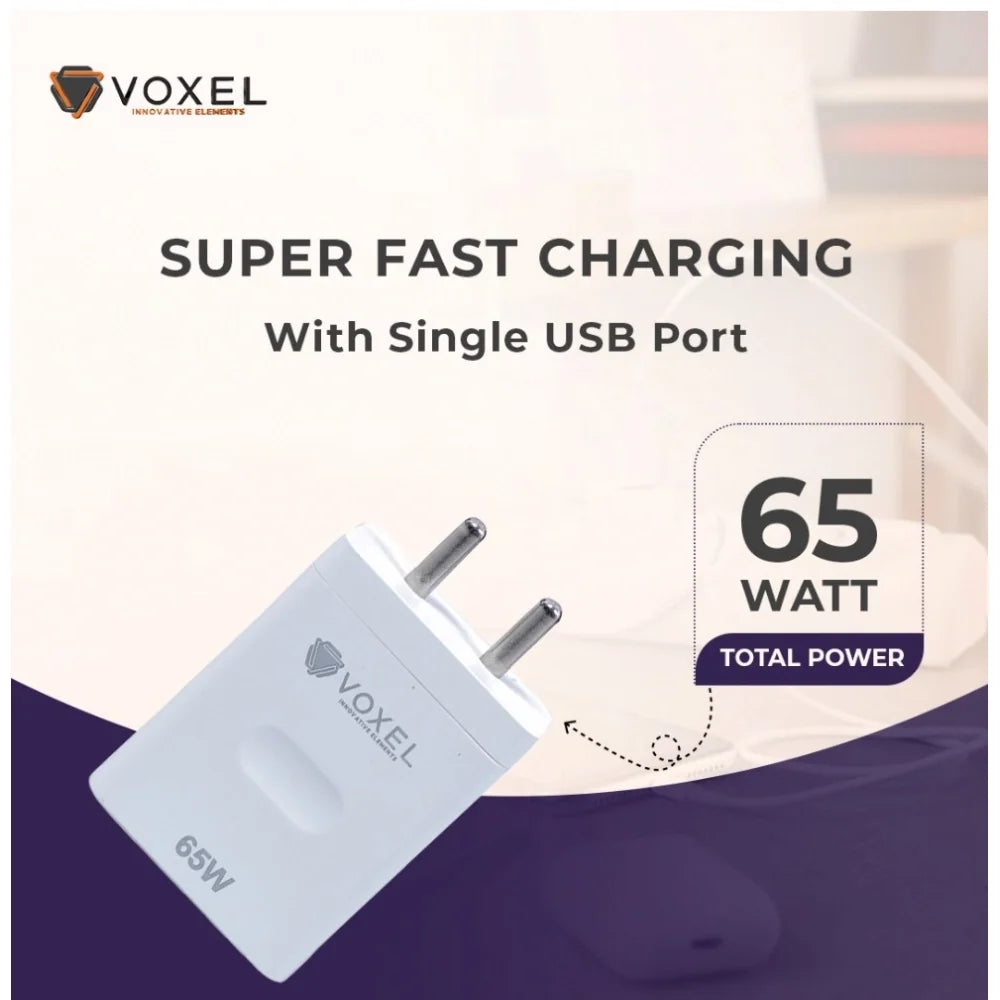 VOXEL 65 Watt Usb Fast Charger AB Plastic (White)