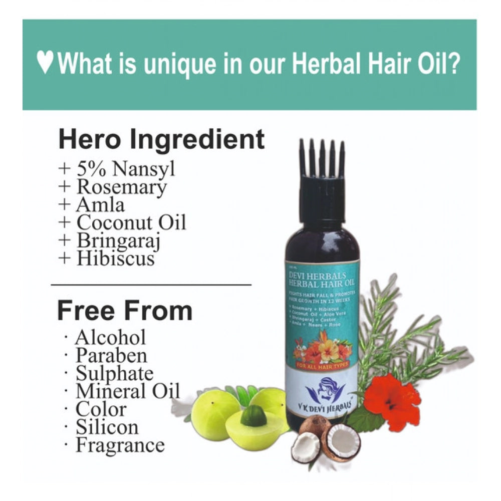 Devi Herbels Rosemary Herbal 100 ML Hair Oil - Men's And Women's Hair Growth Oil