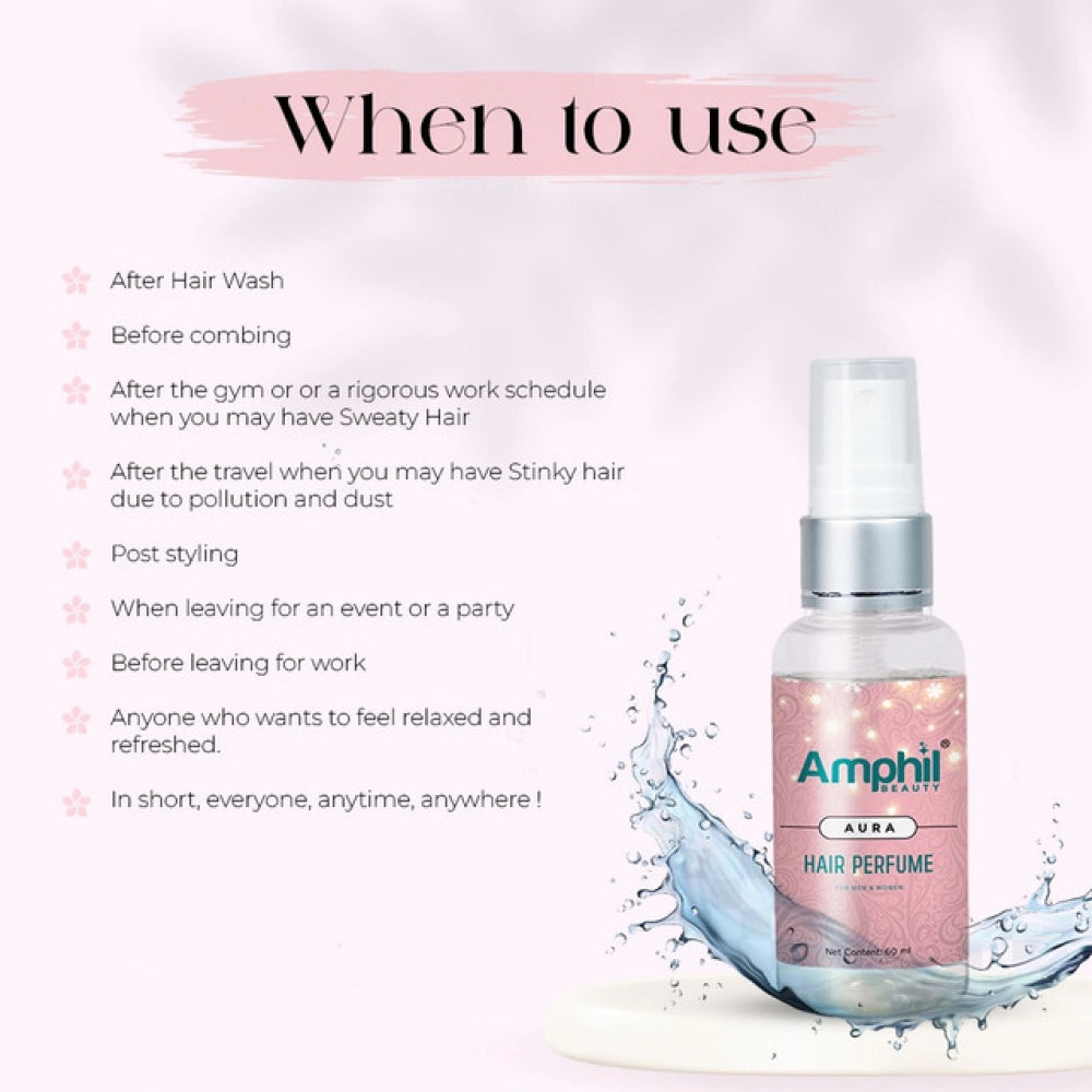 Amphil beauty Aura Unisex Hair perfume 60 ml | Alcohol Free | Water Based | Paraben Free