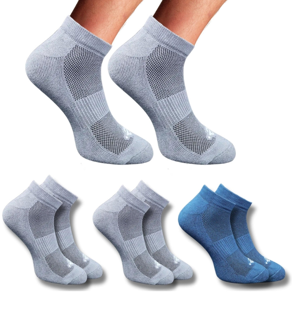 Pack of 3 Unisex Bamboo Blend Solid Low Cut Socks ( Dark Grey, Navy Blue)