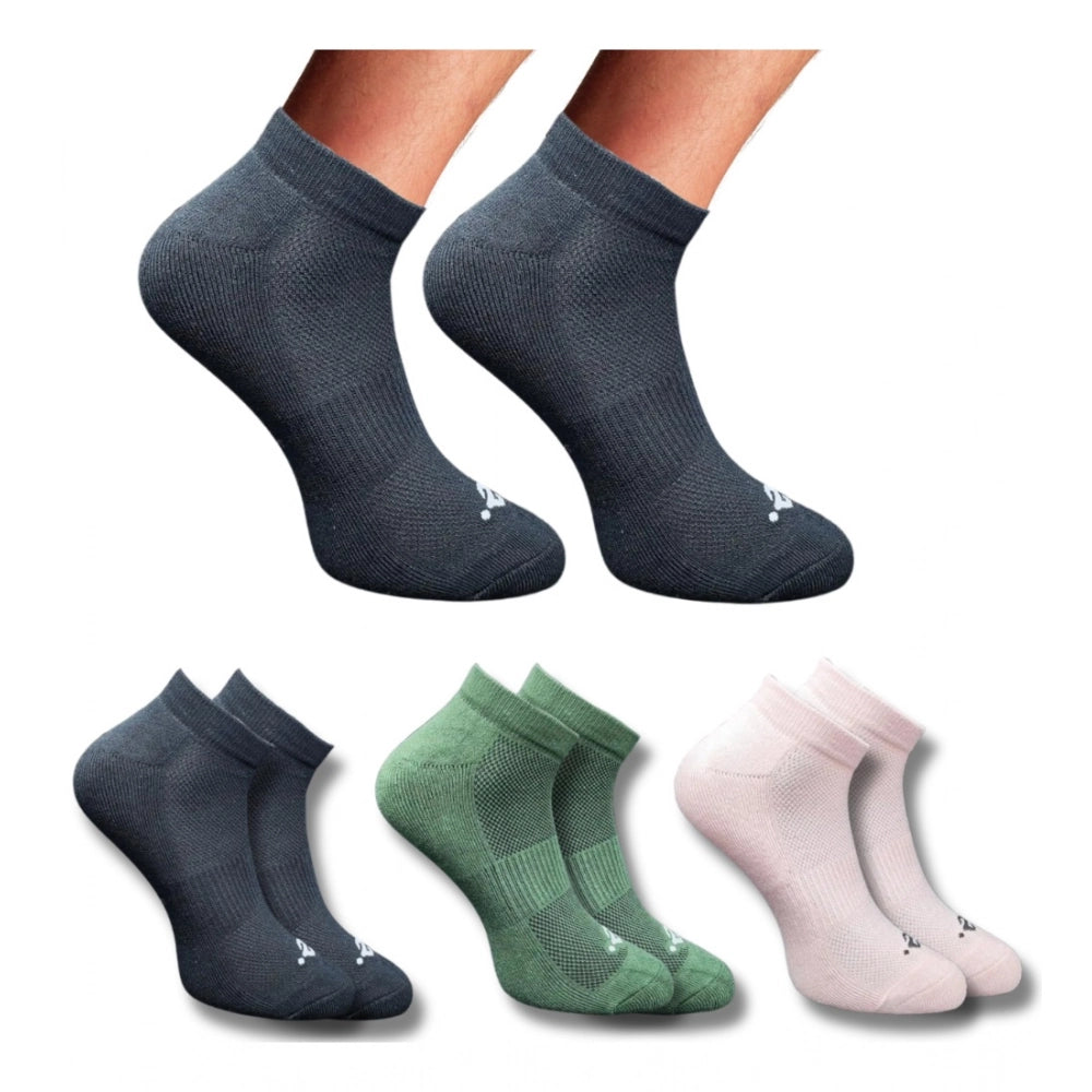 3_Pair Set Unisex Casual Cotton Printed Low Cut Socks (Multicolor)