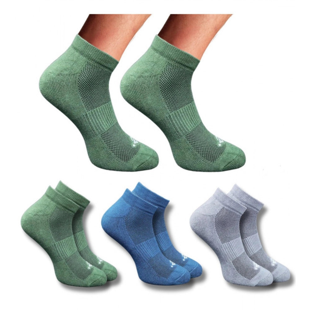 3_Pair Set Unisex Casual Cotton Printed Low Cut Socks (Multicolor)
