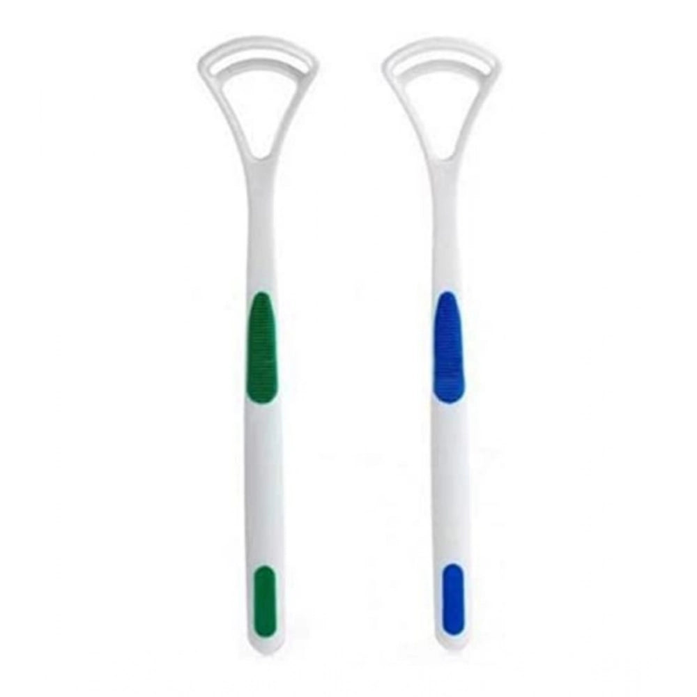 Pack Of 3_Double Edged Plastic Tongue Cleaner (Color: Assorted )