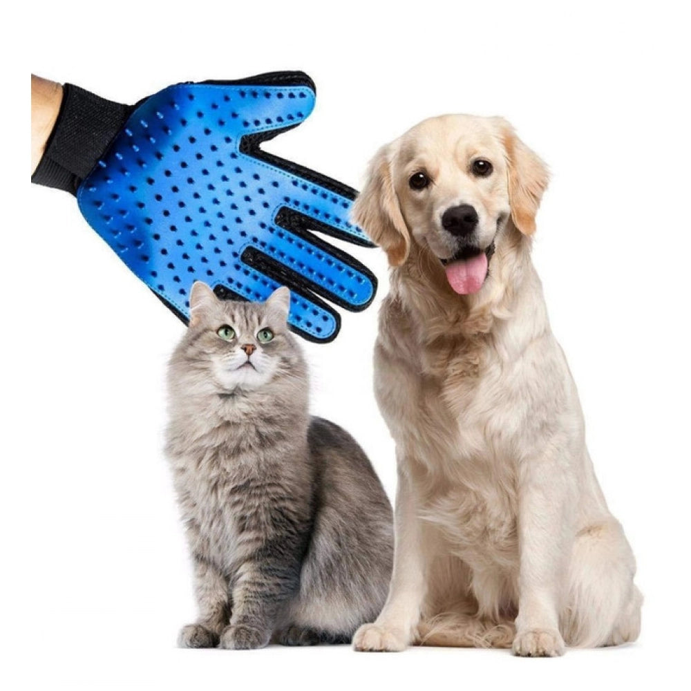 Pack of 2_5-Finger Deshedding Glove – Pet Hair Remover And Grooming Gloves (Color: Assorted )