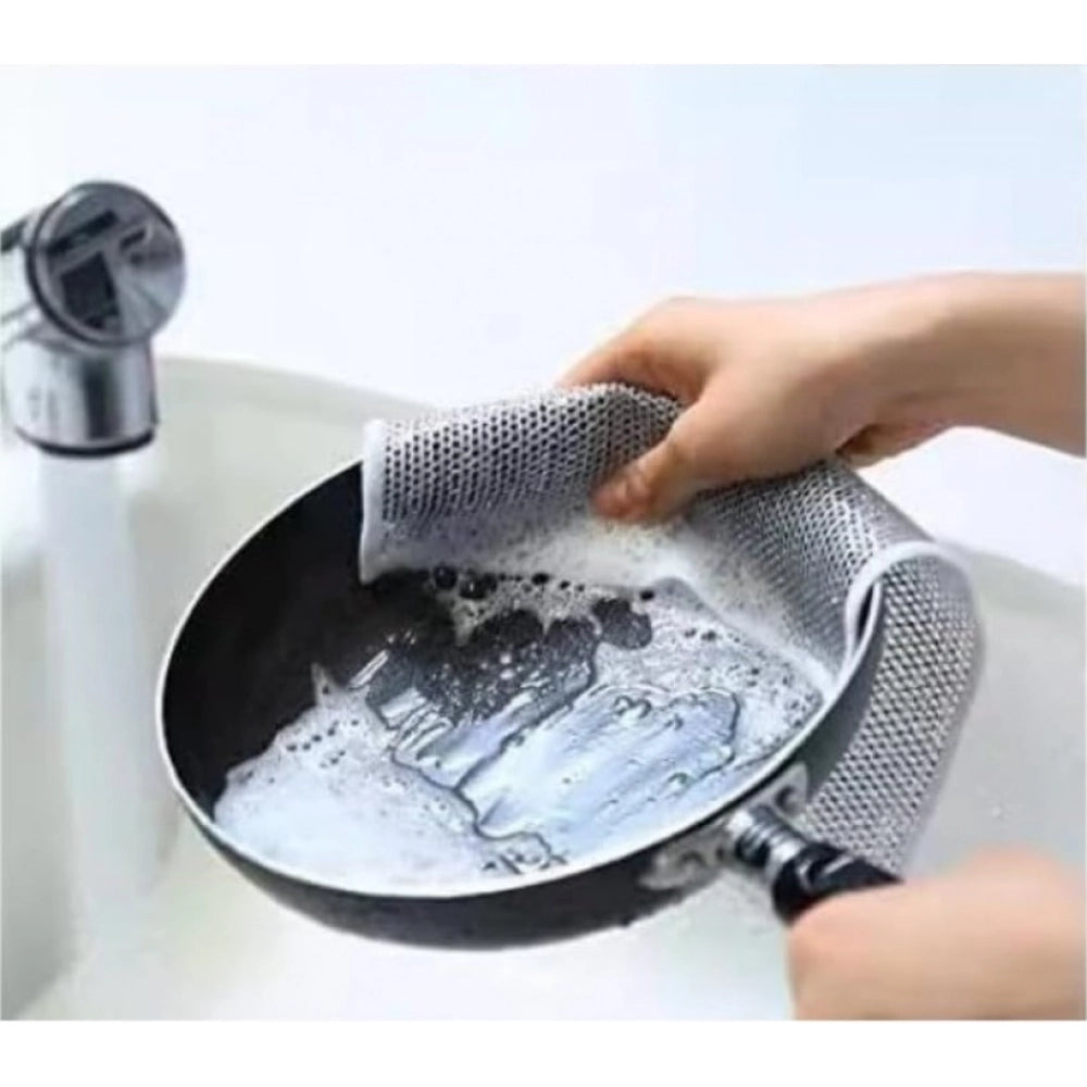 Pack of 15 Stainless Steel Dishwash Scrub (Silver)