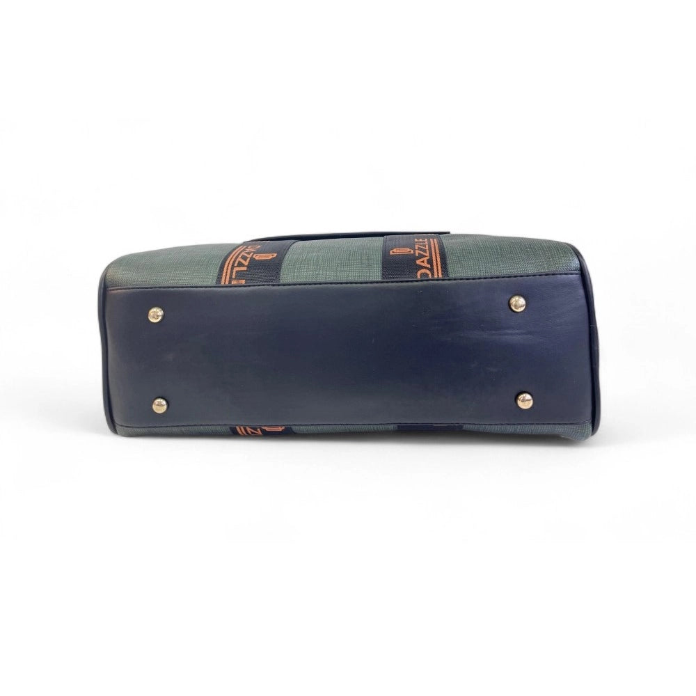 Generic Women's Polyurethane Textured Duffle Bag with Adjustable & Removable Strap (Dark Green)