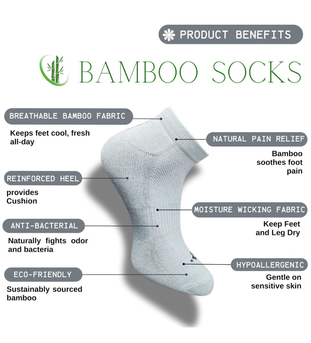 Pack of 3 Unisex Bamboo Blend Solid Low Cut Socks (Light Grey, Navy Blue)