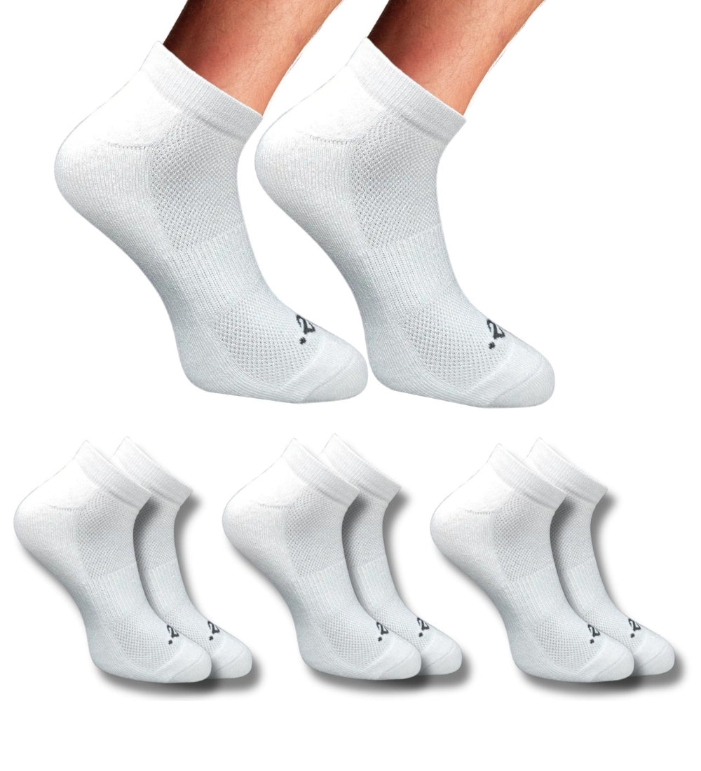 Pack of 3 Unisex Bamboo Blend Solid Low Cut Socks (Off White)