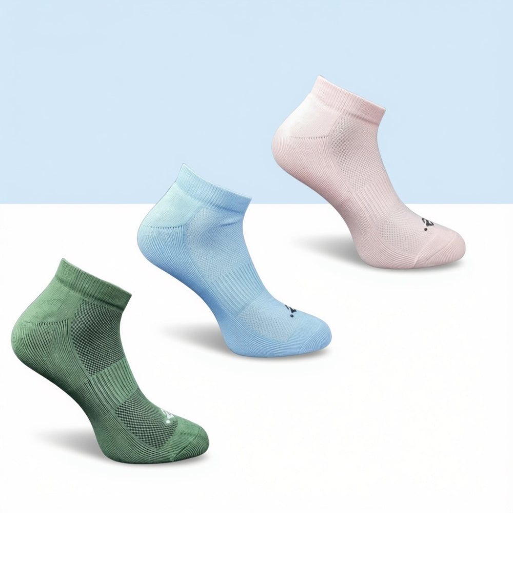 Pack of 3 Unisex Bamboo Blend Solid Low Cut Socks (Multicolor)