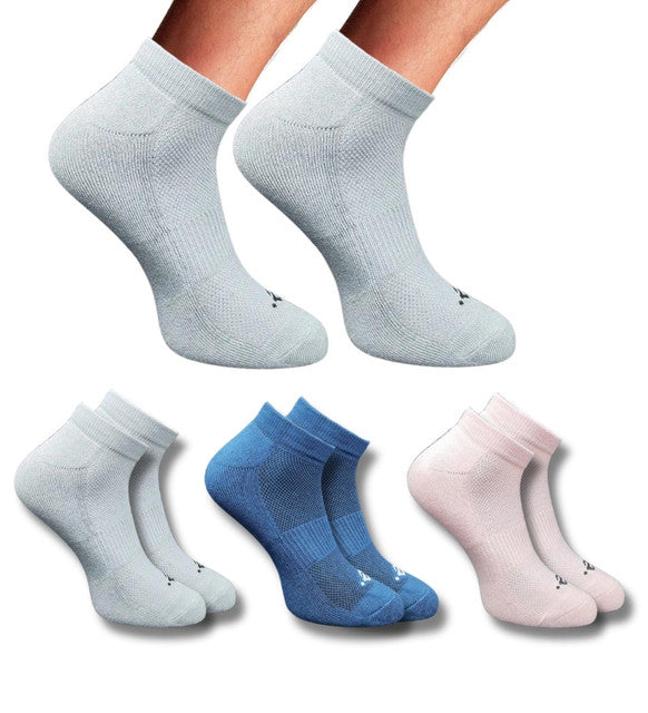 Pack of 3 Unisex Bamboo Blend Solid Low Cut Socks (Multicolor)