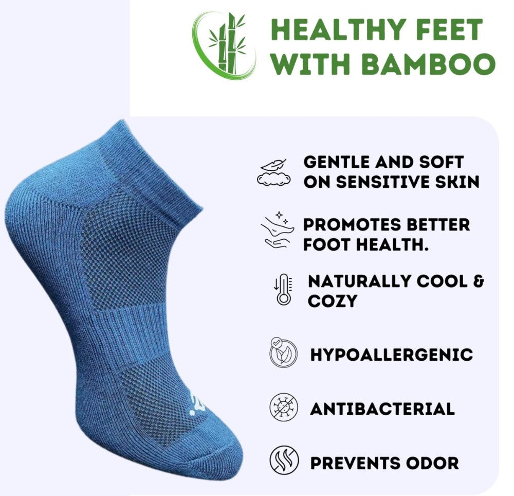 Pack of 3 Unisex Bamboo Blend Solid Low Cut Socks (Multicolor)