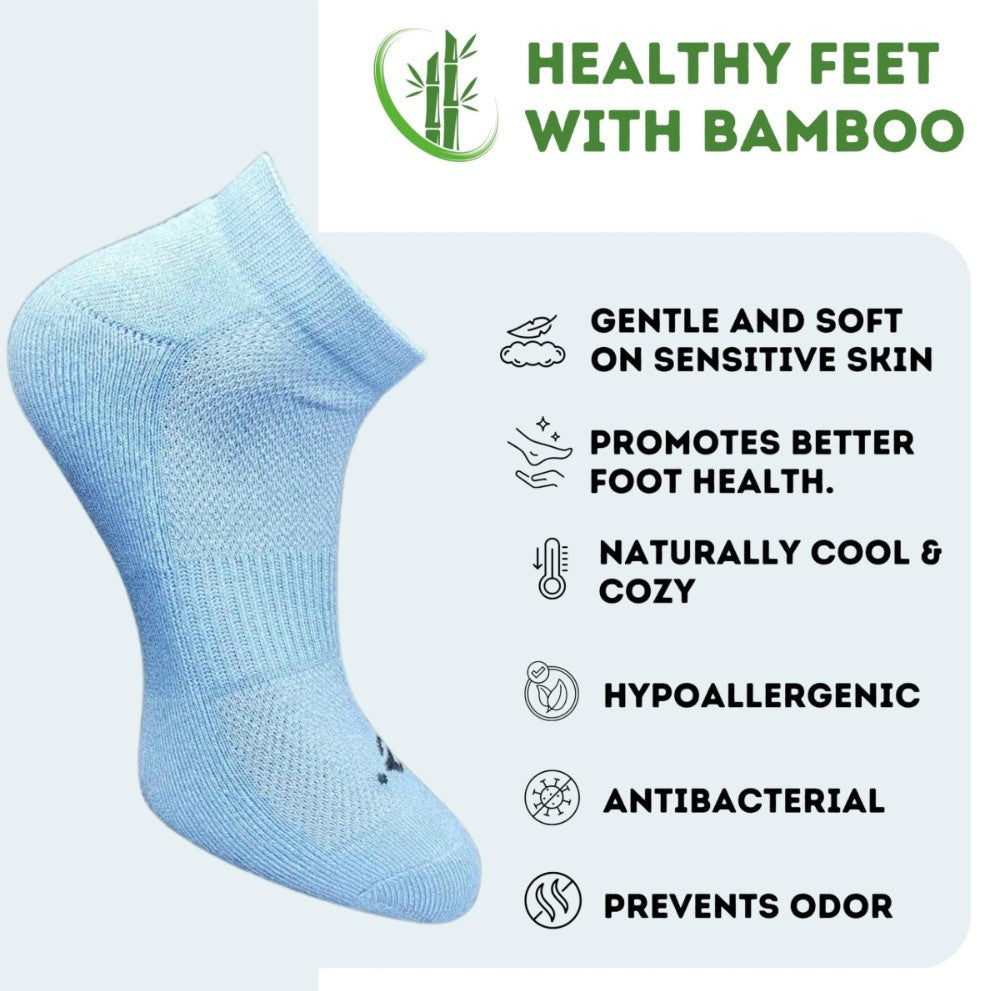 Pack of 3 Unisex Bamboo Blend Solid Low Cut Socks (Multicolor)