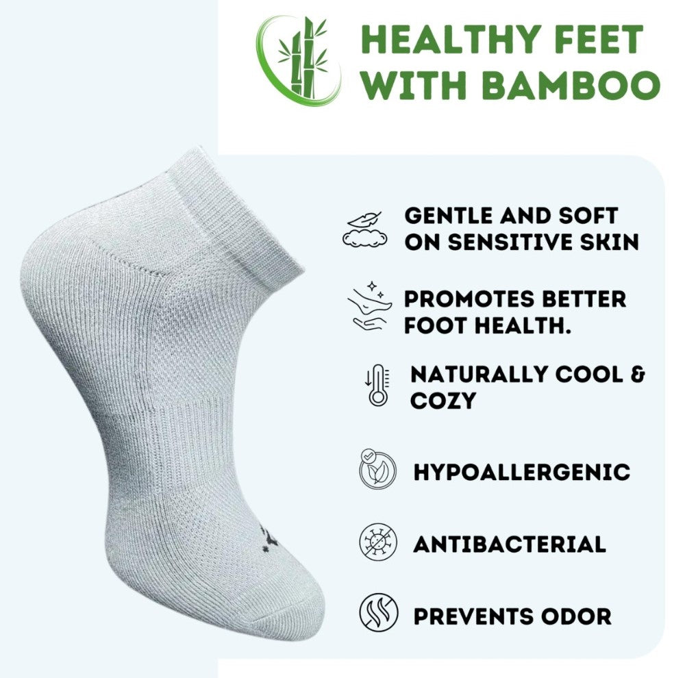 Pack of 3 Unisex Bamboo Blend Solid Low Cut Socks (Light Grey, Dark Grey)