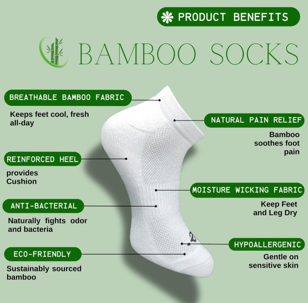 Pack of 3 Unisex Bamboo Blend Solid Low Cut Socks (Off White, Olive)