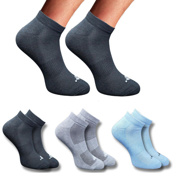 Pack of 3 Unisex Bamboo Blend Solid Low Cut Socks (Multicolor)