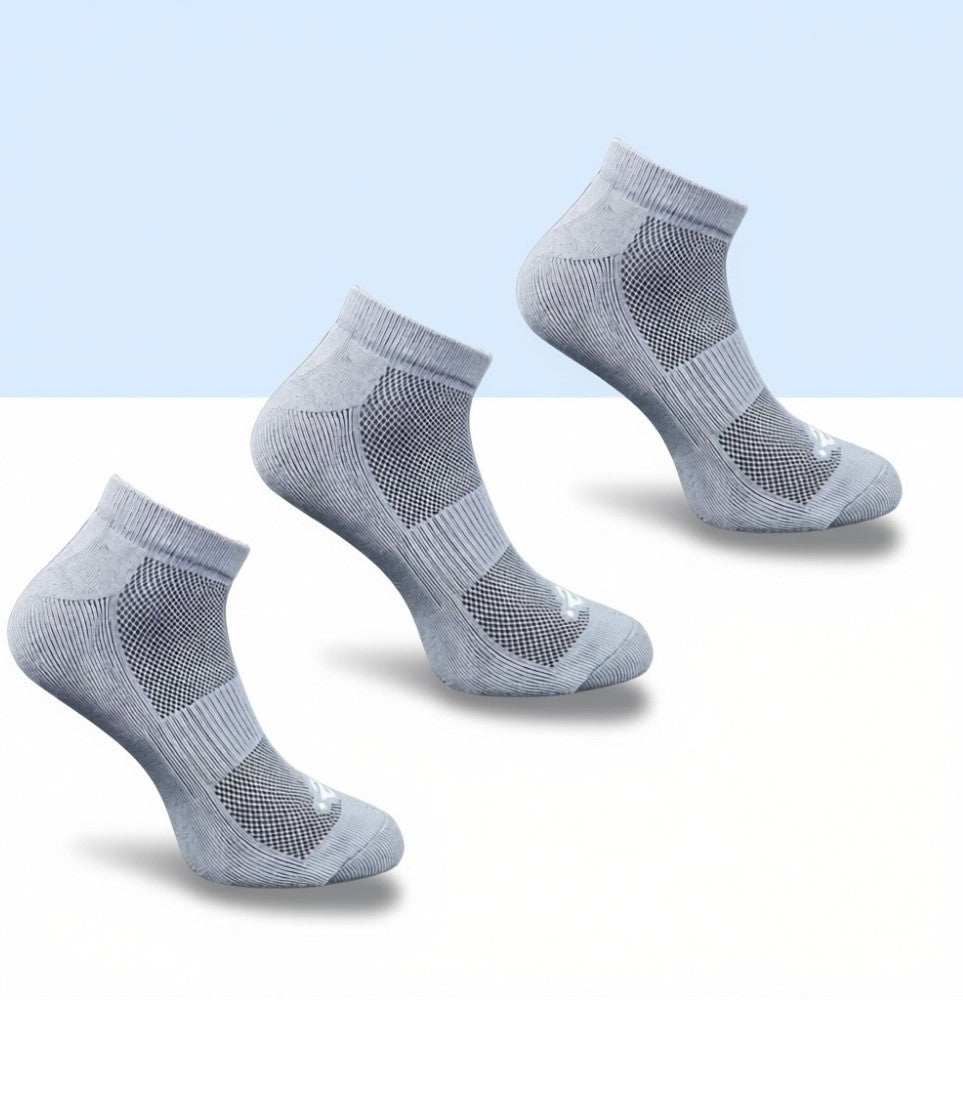 Pack of 3 Unisex Bamboo Blend Solid Low Cut Socks (Dark Grey)