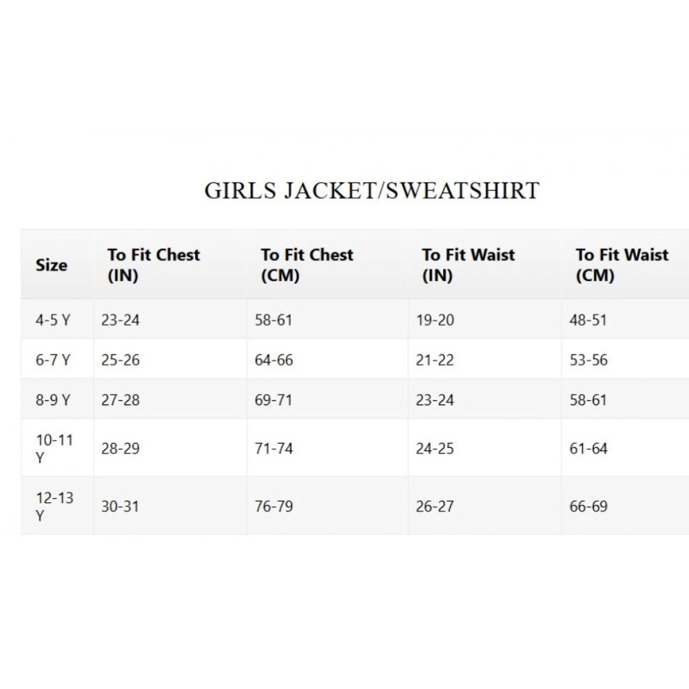Generic Girl's Fleece Printed Long Sleeves Hoodie Jacket (Magenta)