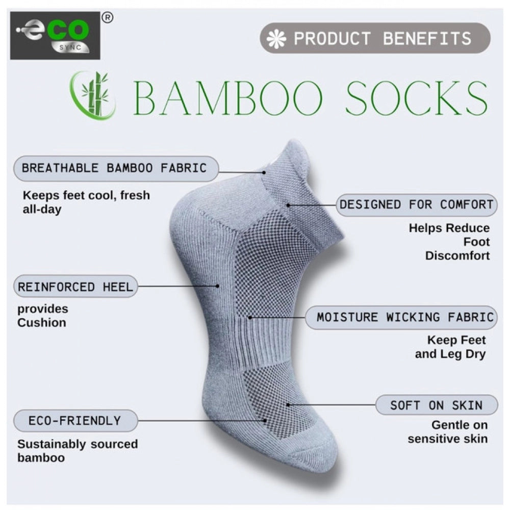 Generic 4_Pair Set Unisex Casual Bamboo Cotton Printed Ankle Length Socks (Multicolor)