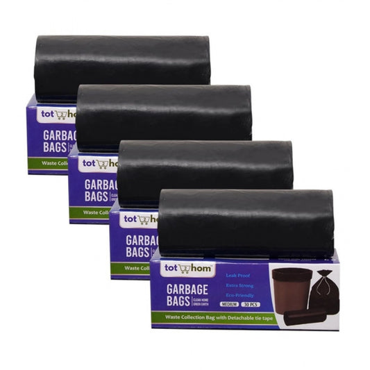 Pack of 4 Plastic 19 x 21 Inches Garbage Bag (Black)