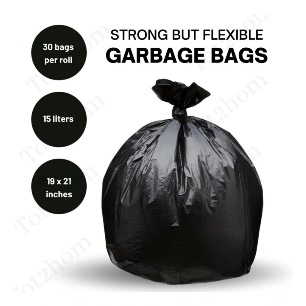 Pack of 4 Plastic 19 x 21 Inches Garbage Bag (Black)