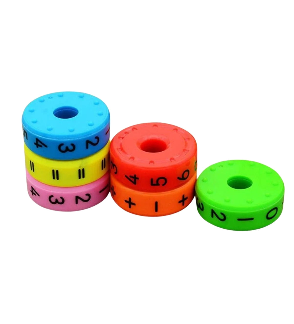 Plastic & Magnet Magnetic Math Block Learning Toy (Multicolor)