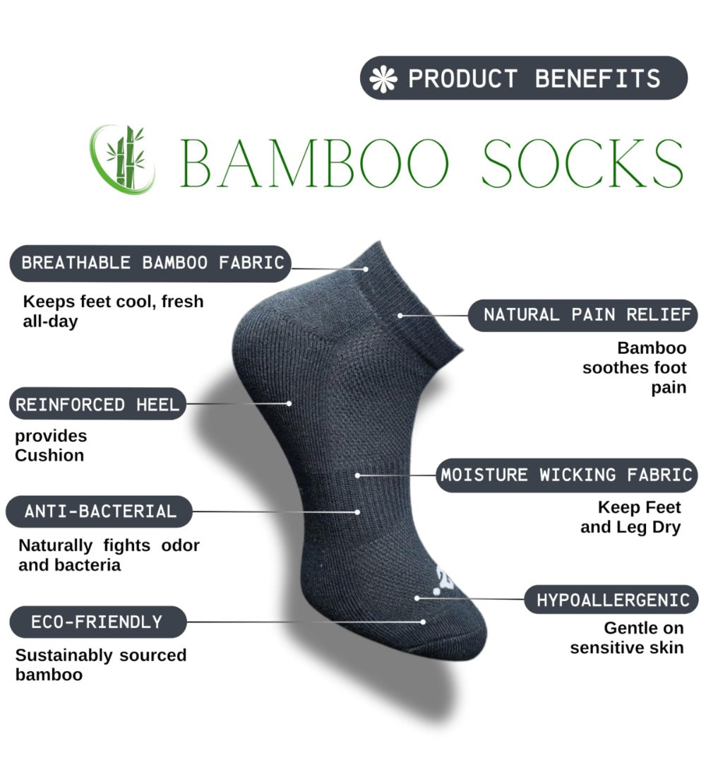 Pack of 3 Unisex Bamboo Blend Solid Low Cut Socks (Black, Sky Blue)