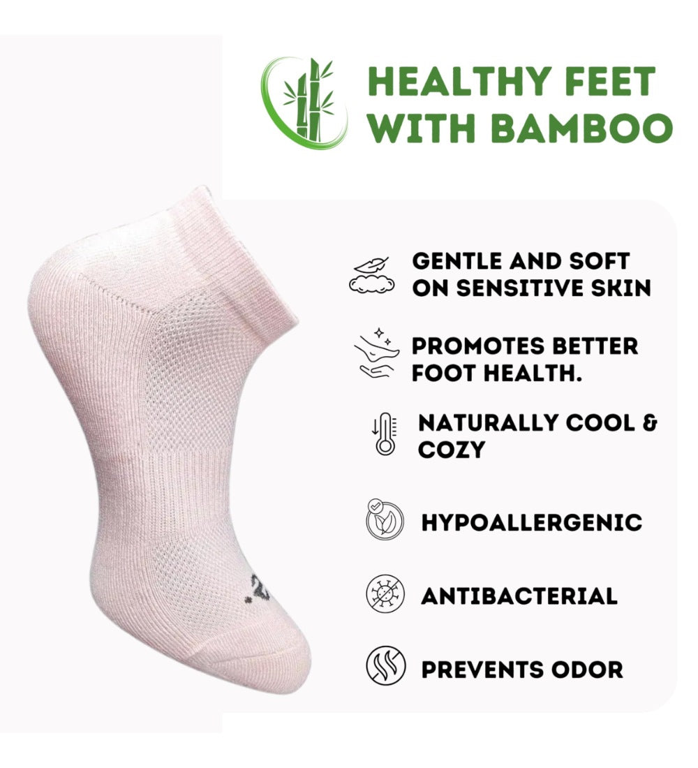 Pack of 3 Unisex Bamboo Blend Solid Low Cut Socks (Light Peach, Sky Blue)
