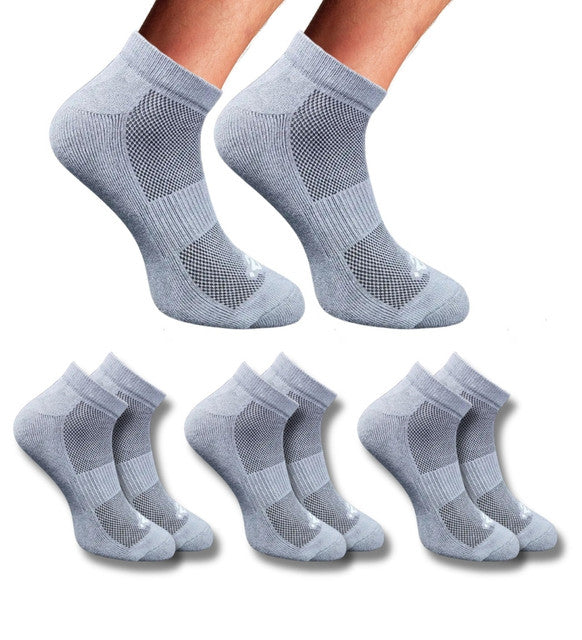Pack of 3 Unisex Bamboo Blend Solid Low Cut Socks (Dark Grey)