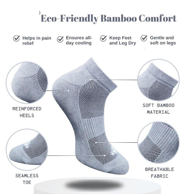 Pack of 3 Unisex Bamboo Blend Solid Low Cut Socks (Dark Grey)