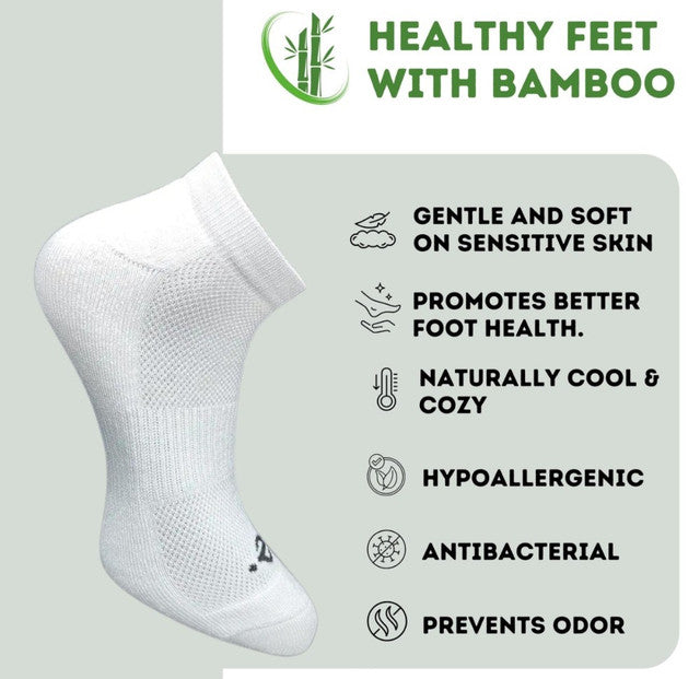 Pack of 3 Unisex Bamboo Blend Solid Low Cut Socks (Off White)