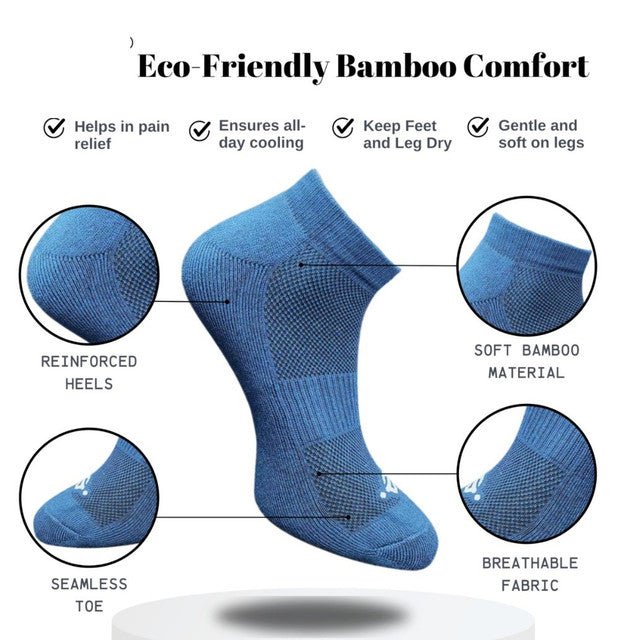 Pack of 3 Unisex Bamboo Blend Solid Low Cut Socks ( Dark Grey, Navy Blue)
