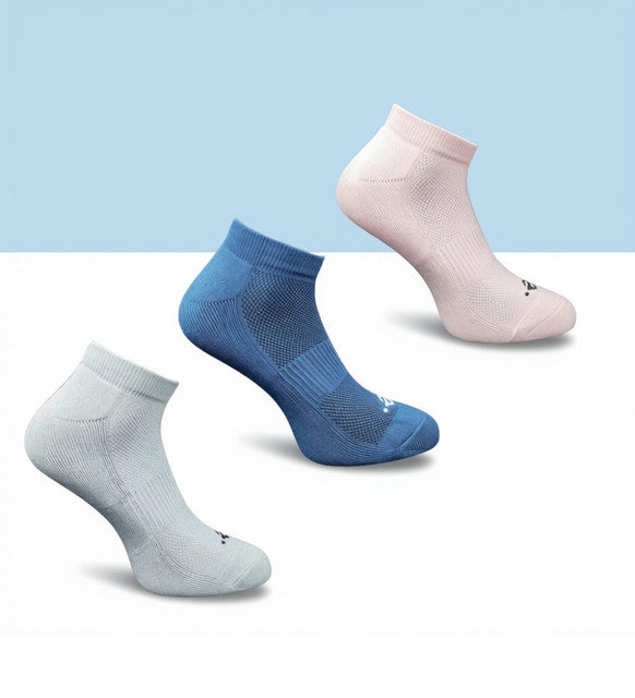 Pack of 3 Unisex Bamboo Blend Solid Low Cut Socks (Multicolor)