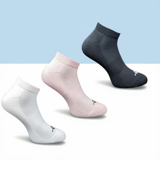 Pack of 3 Unisex Bamboo Blend Solid Low Cut Socks (Multicolor)