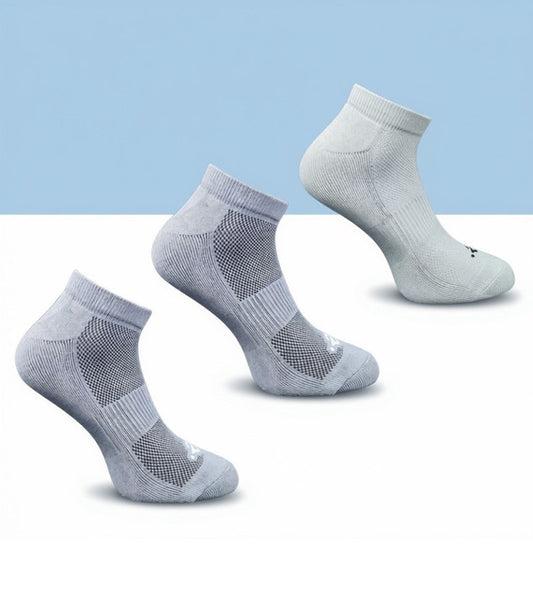 Pack of 3 Unisex Bamboo Blend Solid Low Cut Socks (Dark Grey, Light Grey)