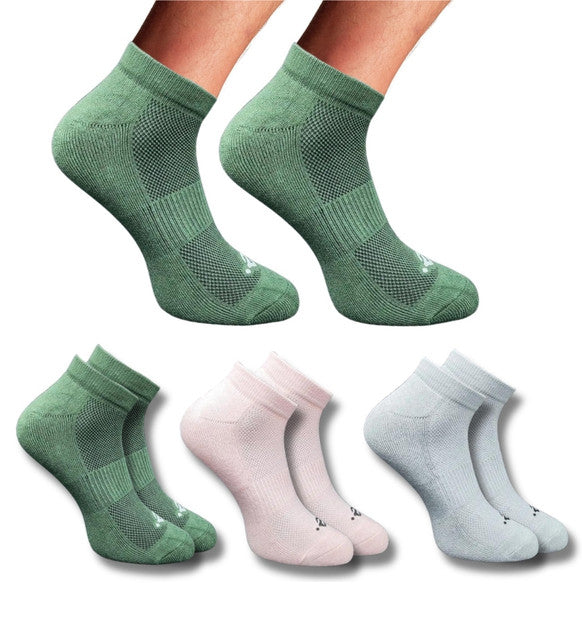 Pack of 3 Unisex Bamboo Blend Solid Low Cut Socks (Multicolor)
