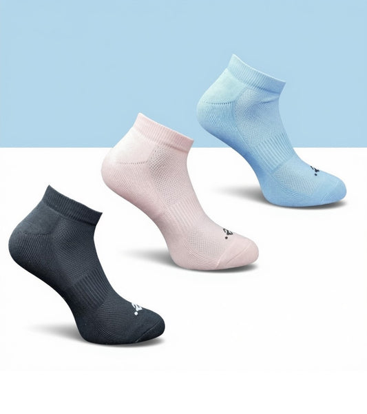 Pack of 3 Unisex Bamboo Blend Solid Low Cut Socks (Multicolor)